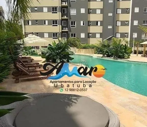 Jardim das Palmeiras II Home Resort JP2 Ubatuba - Apartamento com 2 Dorms, 1 Suíte, Condomínio com Piscina Adulto e Infantil, Jacuzzi Aquecida,Sauna, Churrasqueira, Academia, Salão de Jogos e Playground
